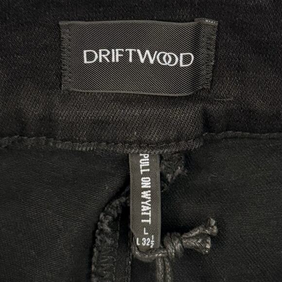 Driftwood Wyatt Jeans Womens L Black Pull On Boho Embroidered Hem Flare Leg NWT - Picture 2 of 14